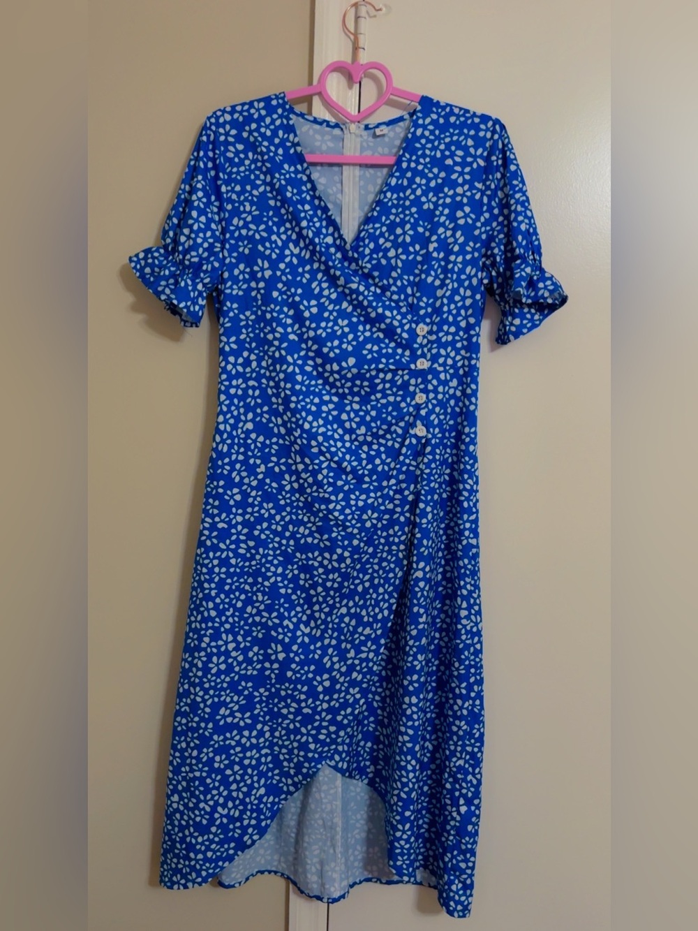 Blue Floral Wrap Dress - Women's Summer Dress